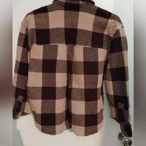 Madewell Waffle Half-Zip Popover Shirt Sz.XS Brown - Picture 4 of 6